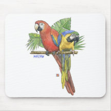 Tropische Macaws-Mausunterlage Mousepad