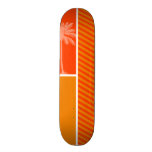 Tropische Palme; Orange Streifen Skateboard Deck