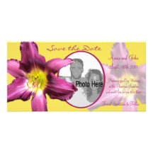 Tropische Taglilie Save the Date Photo Karten Vorlage
