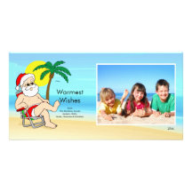 Tropische Weihnachtssankt-Familien-Foto-Karte Photo Karte