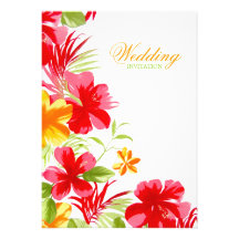 Tropischer Hibiskus - Hochzeitseinladung