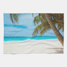 Tropischer Paradies-Strand Küchenhandtuch