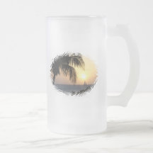 Tropischer Sonnenuntergang-Segel-Bierkrug Kaffee Haferl
