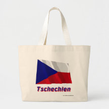 Tschechien Fliegende Flagge MIT Namen Leinentasche