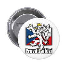 Tschechisches Löwe-Wappen Flagge Anstecknadelbuttons