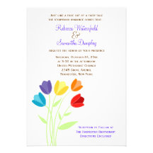 Tulpe-Mehrfarbenregenbogen-Hochzeits-Einladung