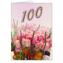 Tulpen glückliche 100. Geburtstags-Gruß-Karte