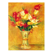 Tulpen in einem Vase durch Pierre Renoir Postkarten
