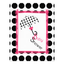 Tupfen-Regenschirm-Babyparty-Einladung