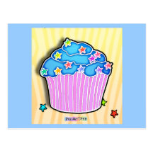 Türkis-Blaubeerenmattierte KUCHEN-POSTKARTE