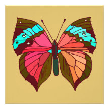 Türkis-gestreifter Schmetterling Einladungskarten