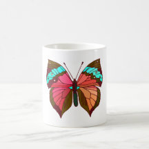 Türkis-gestreifter Schmetterling Kaffee Haferl