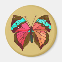 Türkis-gestreifter Schmetterling Kühlschrankmagnete