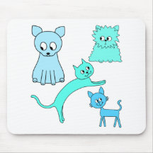 Türkis und blaue Katzen Mousepads