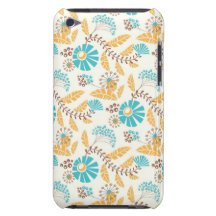 Türkis- und Ringelblumenschickes Blumenmuster Barely There iPod Cover