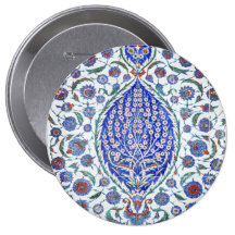 Türkische Blumenfliesen Button