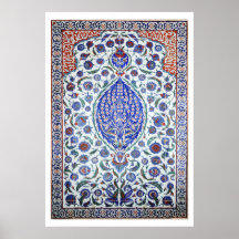 Türkisches Blumenfliesen Plakat