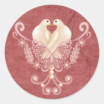 Turteltauben - Liebe-Tauben Sticker