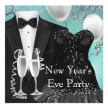 Tuxedo-Champagneconfetti-Silvester-Party Personalisierte Ankündigung