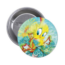 Tweety in der blauen Welle Anstecknadelbuttons