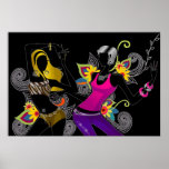Two Girls Dancing Nightlife Poster