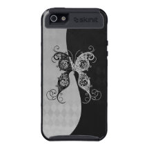 Two Tone Black and White Butterfly Cases For iPhone 5