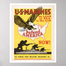 U.S. Marinesoldaten verteidigen Amerika Posterdrucke