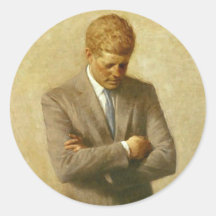 U.S. Präsident John F. Kennedy durch Aaron Shikler Runder Aufkleber