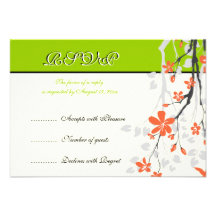UAWG-Karte Hochzeit der Blumen orange Limone grüne Individuelle Einladungskarten