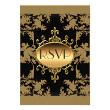 UAWG Party-Schwarz-Gold-UAWG Individuelle Einladungskarte