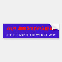 ÜBER 4000 TOTEN SOLDATEN, STOPPEN SIE DEN KRIEG BE AUTOAUFKLEBER