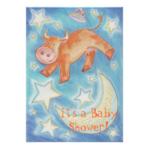 Über der Mond-"Babyparty" Einladung