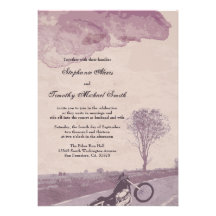 Über der Straßenmotorrad-Hochzeitseinladung