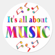 Über Musik Aufkleber