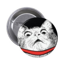 Überraschtes Katzen-Keuchen Meme - Pinback Knopf Anstecknadelbutton