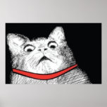 Überraschtes Katzen-Keuchen Meme - Plakat