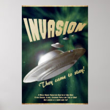 UFO-Invasion - Vintages Film-Plakat