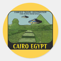 UFO ÜBER REISE-ENTWURF KAIROS ÄGYPTEN RUNDER AUFKLEBER