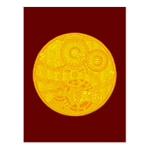 Uhrwerk clockwork postkarte