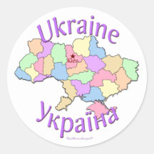 Ukraine-Karte Runde Sticker