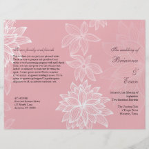 Umrissene Blüte errötet Hochzeits-Programm-Flyer