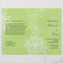 Umrissener Blüten-Limoner Hochzeits-Programm-Flyer
