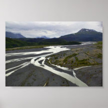 Umsponnene Fluss outwash Ebene Plakate