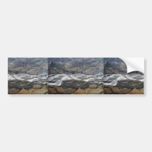 Umsponnener Fluss und Straße schrammt im Sommer Autosticker