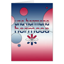 Una Hermana Hermosa Amerika Flagge färbt Pop-Kunst Grußkarten