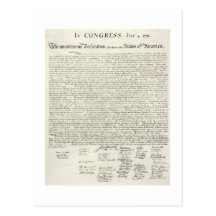 UNABHÄNGIGKEITSERKLÄRUNG Julis 4,1776 Postkarte