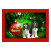 Unbekümmerte Königcharles Spaniel-Weihnachtskarte 