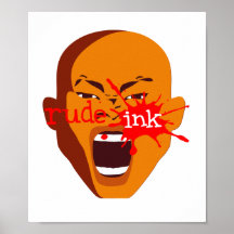 Unhöfliches Tinten-Plakat der schreienden Gesichts