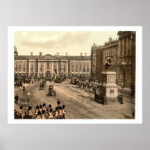 Uni-Grün u. TCD, antikes Dublin Irland Plakat
