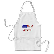 United States Map & Stars-N-Stripes Flag Apron